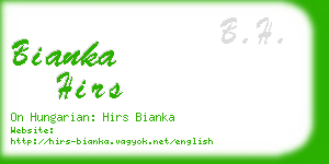 bianka hirs business card